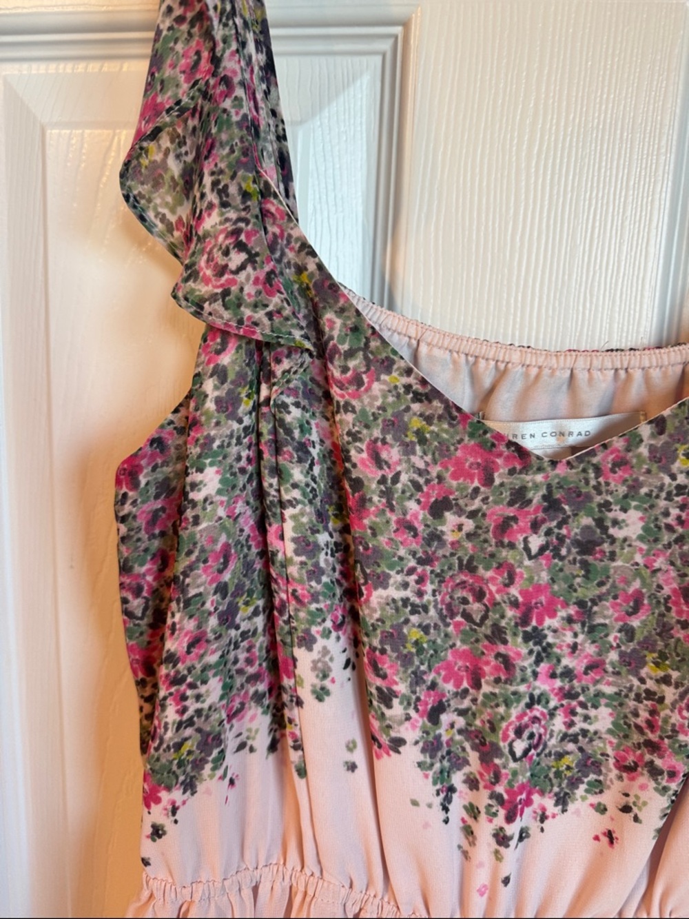 LC Lauren Conrad Pink and Green Floral Maxi Dress - Picture 4 of 4